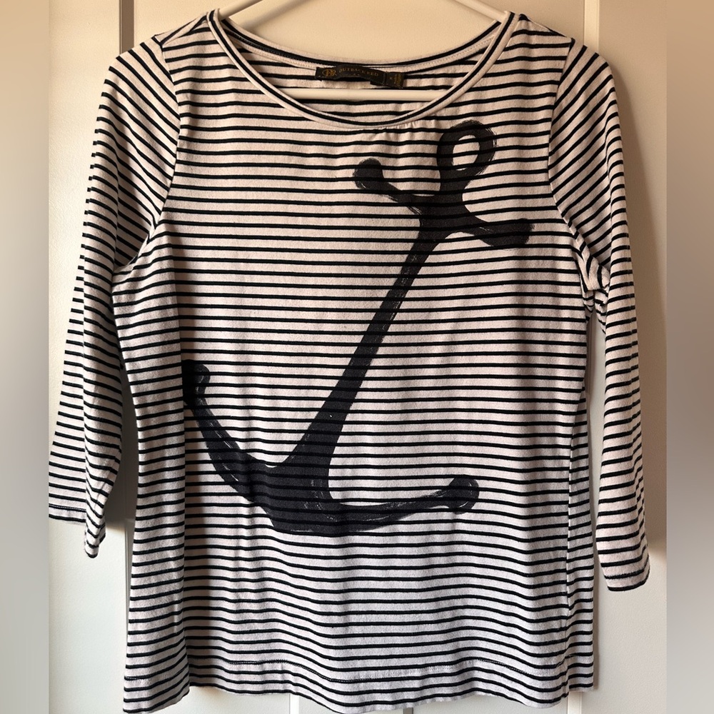 Outback Red Navy and White Striped Top